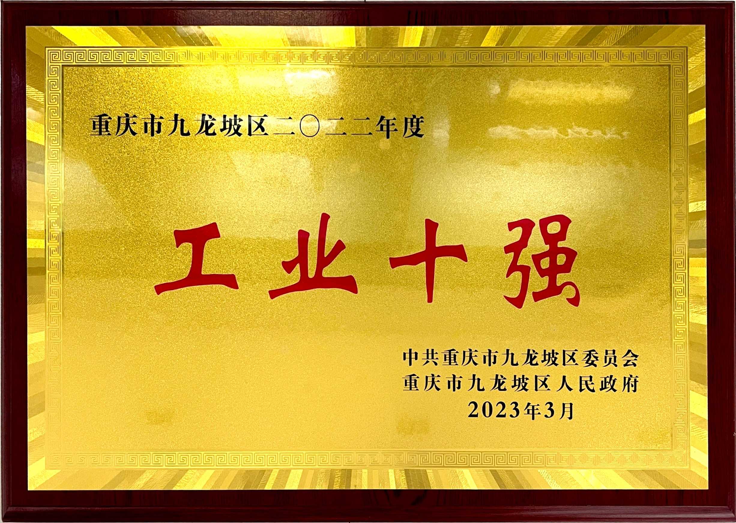 九龍坡區(qū)2022年度“工業(yè)十強(qiáng)”